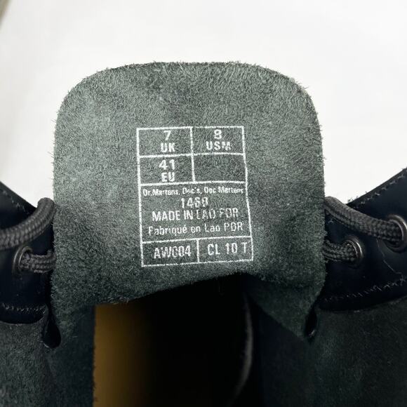 Dr. Martens 1460 Smooth Leather Black Lace Up Boots EU41 W9 M8 UK7 - Picture 8 of 14